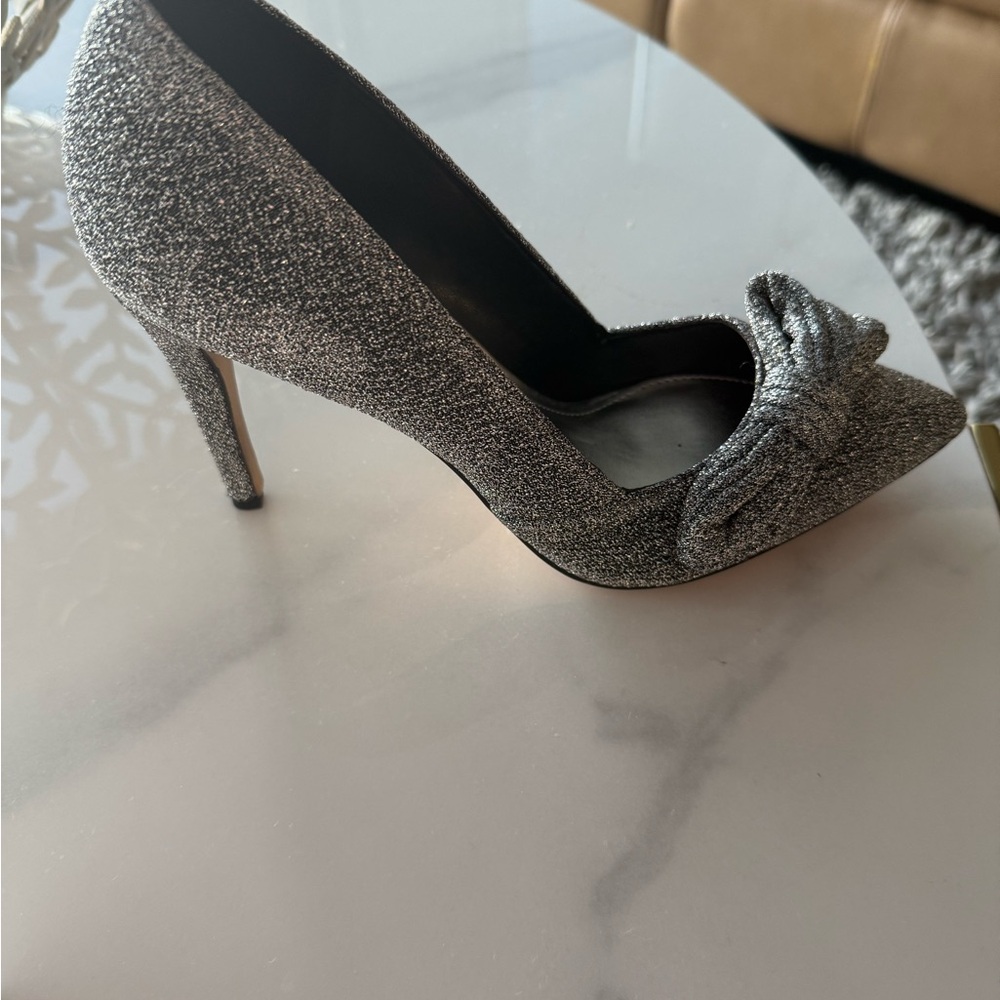 Elegant Silver Glitter Heels - Picture 2 of 6